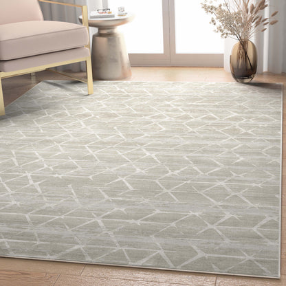 Abstract Kintsugi Beige Rug W-AB-09B