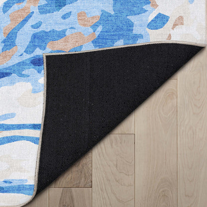 Abstract Dunes Blue Rug W-AB-15A