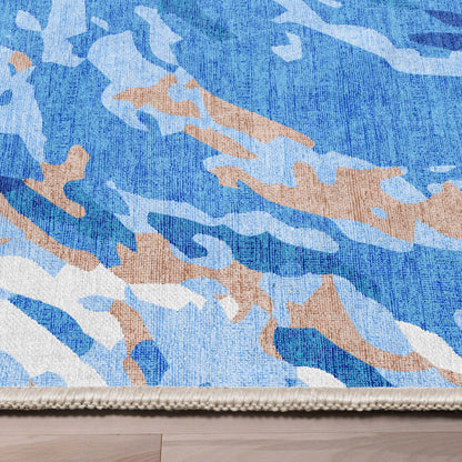 Abstract Dunes Blue Rug W-AB-15A