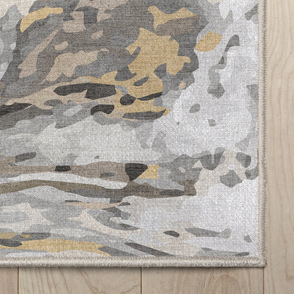 Abstract Dunes Gray Gold Rug W-AB-15B