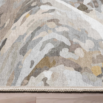 Abstract Dunes Beige Gold Rug W-AB-15C