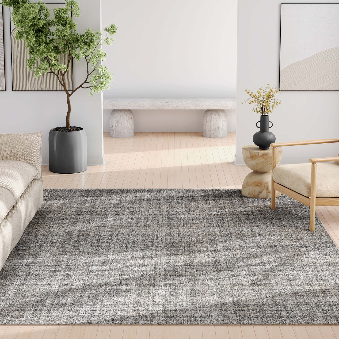 Abstract Burst Beige Anthracite Rug W-AB-23A