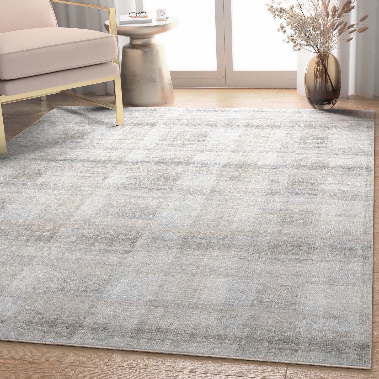 Abstract Parquet Beige Rug W-AB-25A