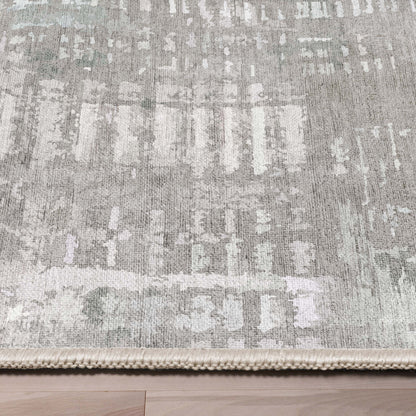 Abstract Bauhaus Beige Blue Rug W-AB-26A