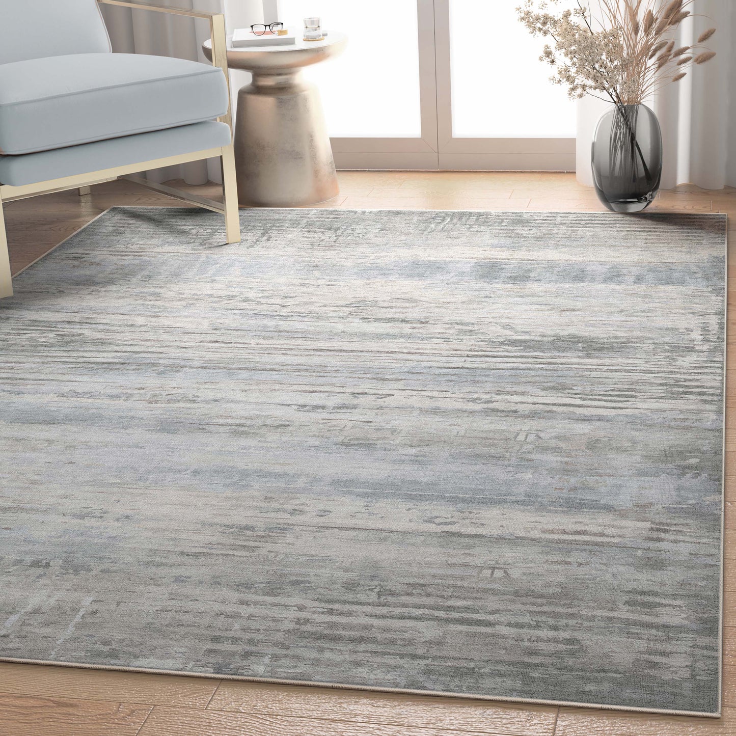 Abstract Havana Beige Blue Rug W-AB-27A