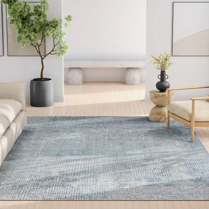 Abstract Acropolis Blue Rug W-AB-28A