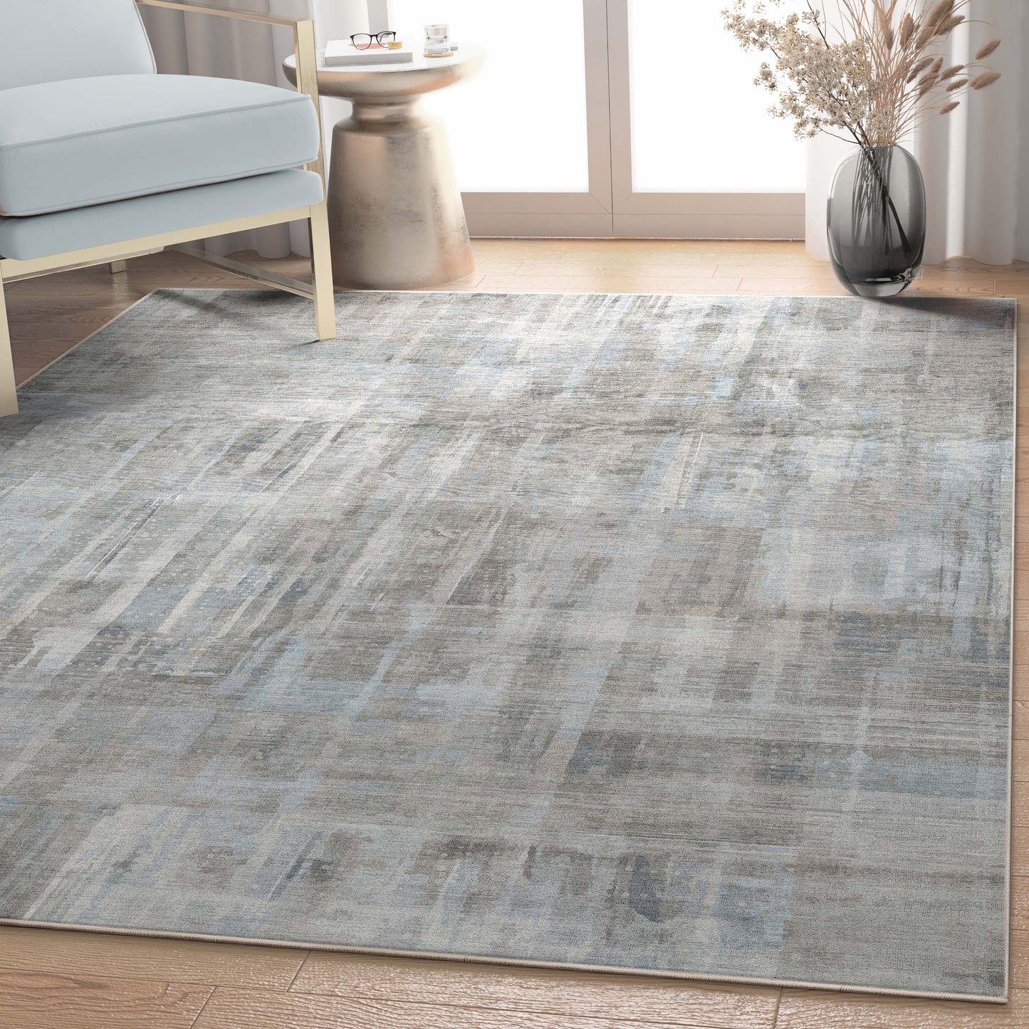 Abstract Toronto Gray Blue Rug W-AB-32B