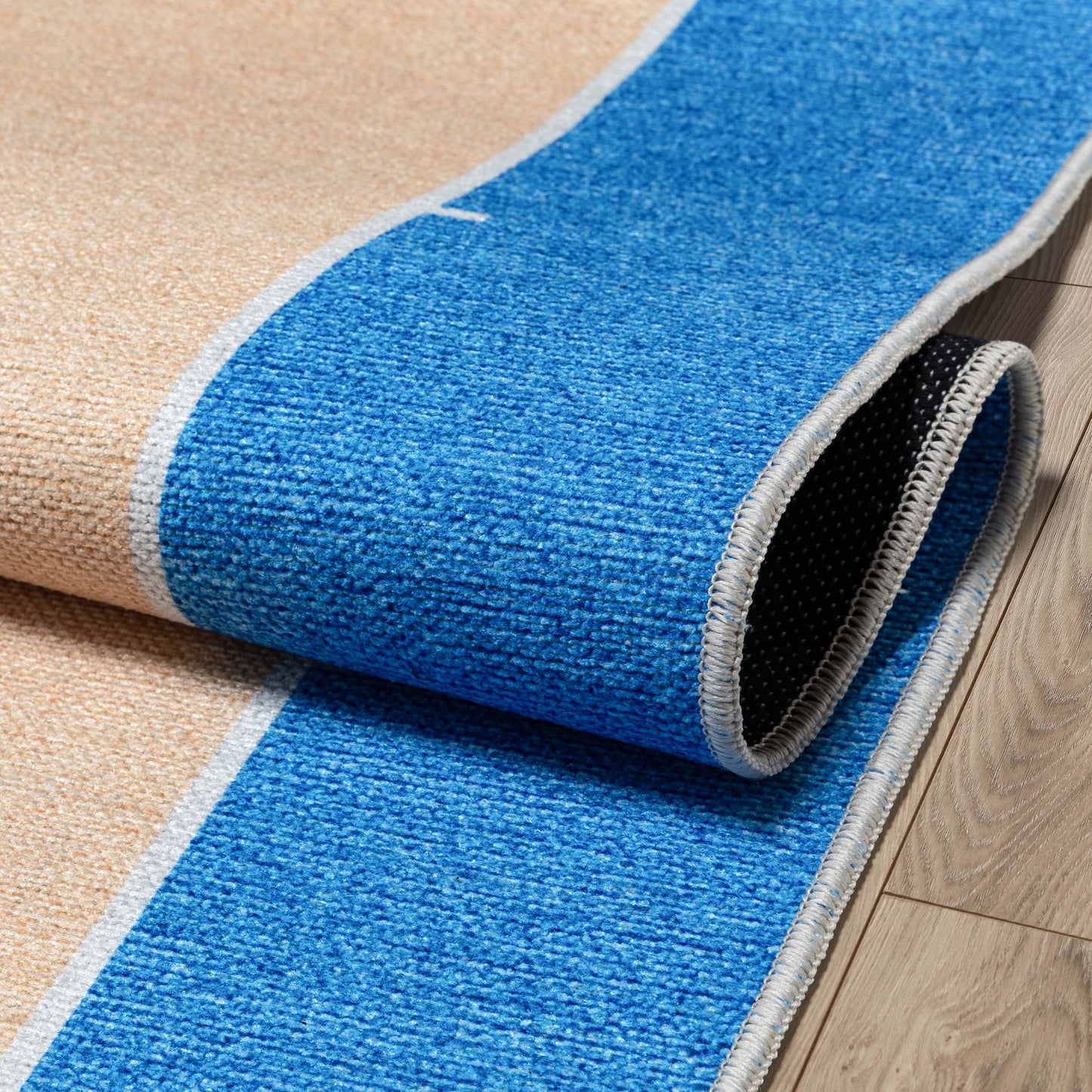 Apollo Basketball Tan Blue Rug W-AP-16A