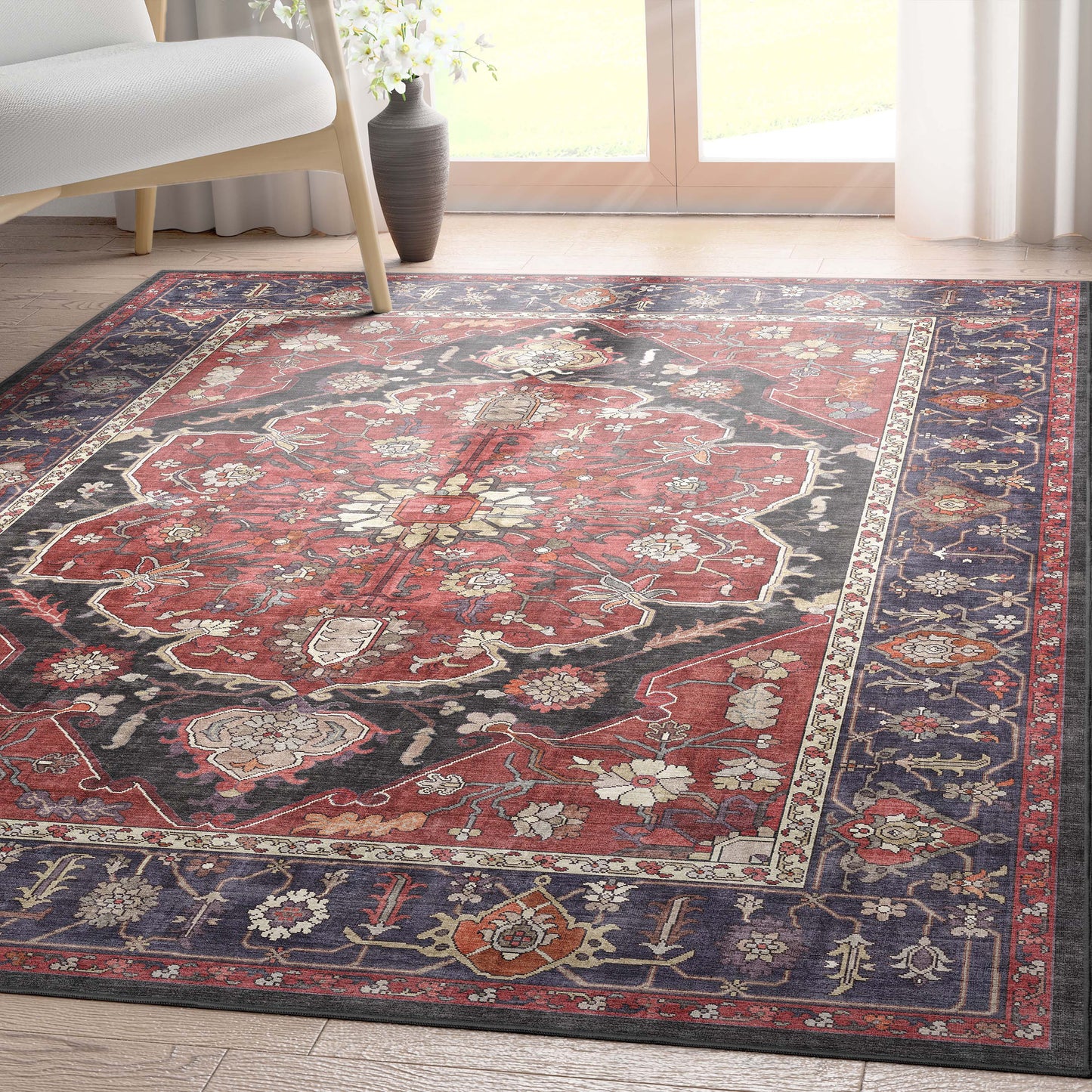 Apollo Jaipur Red Flat-Weave Rug W-AP-70A