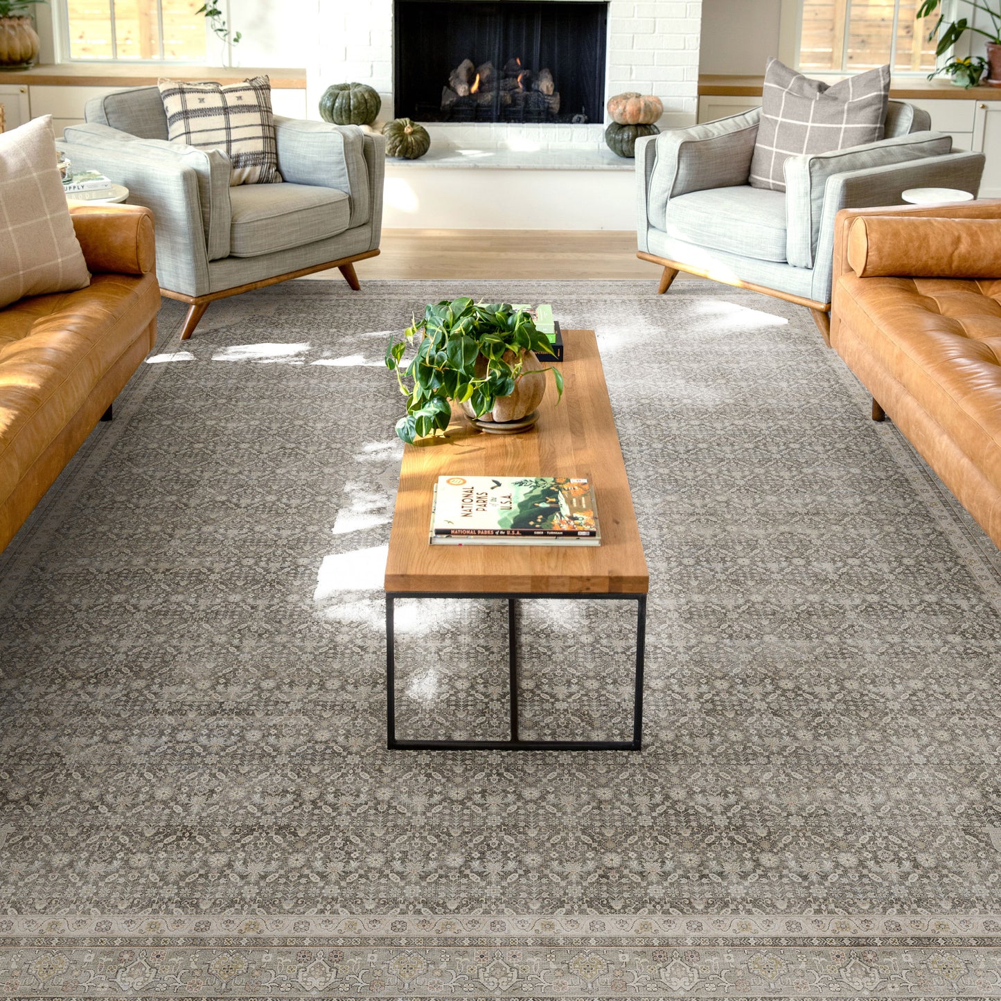Asha Lilith Grey Beige Rug W-AS-06B