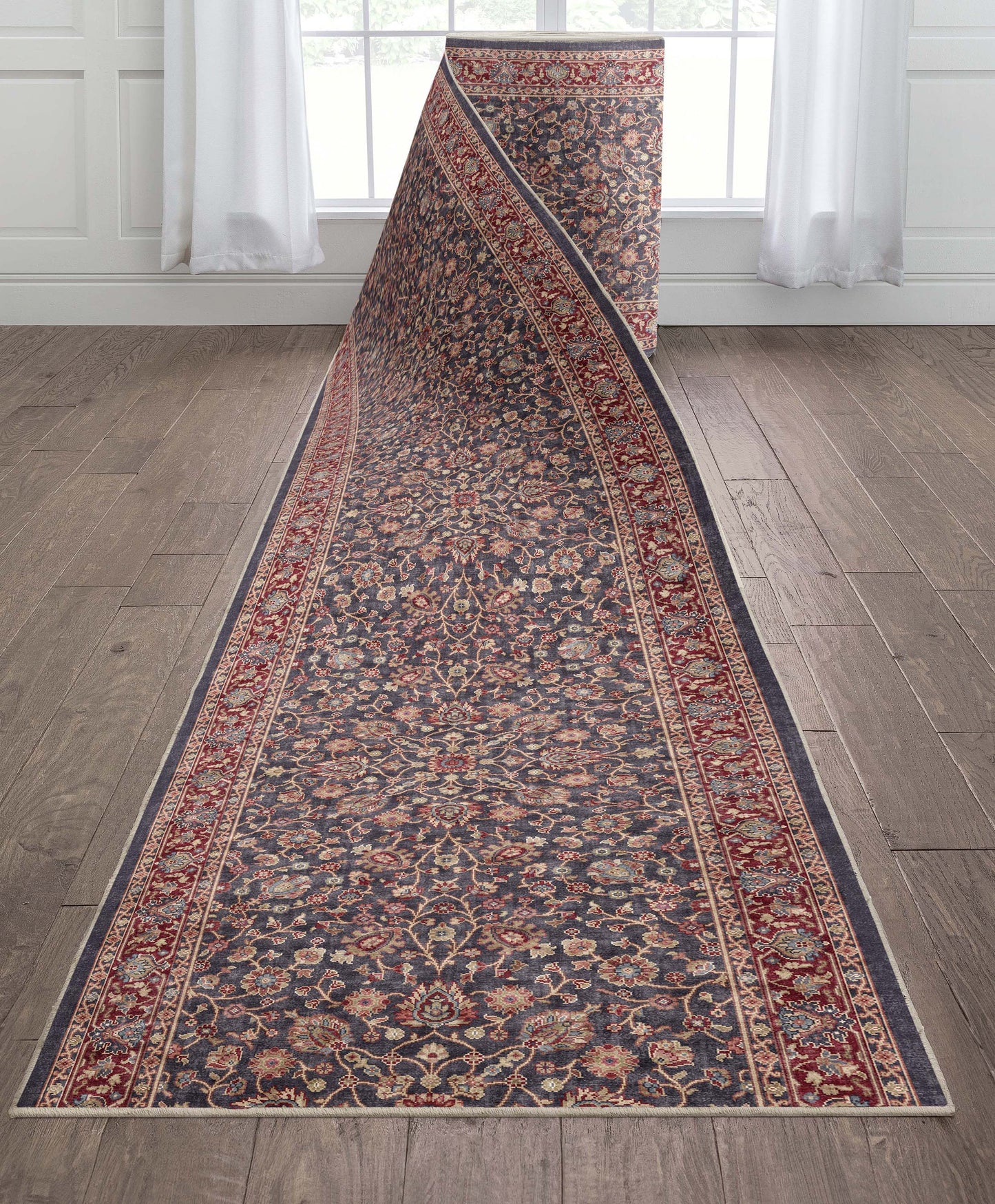 Asha Rome Navy Blue Red Roll Runner W-AS-22A