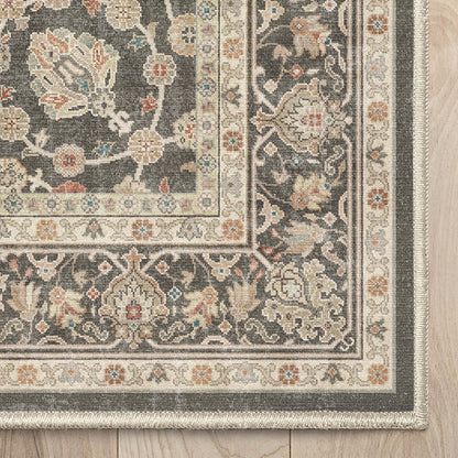 Asha Rome Charcoal Brown Rug W-AS-22D