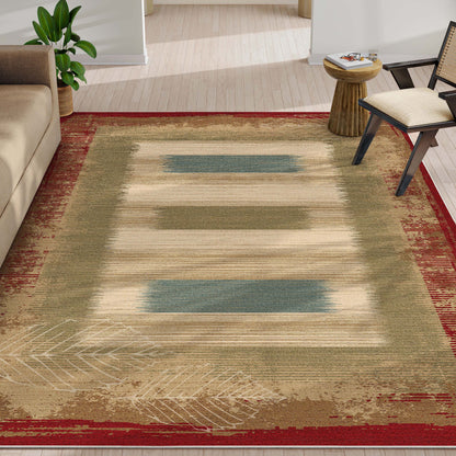 Apollo Border Red Rug W-BRD-06A