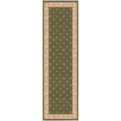 Apollo Fleur De Lis Green Rug W-FDL-01E