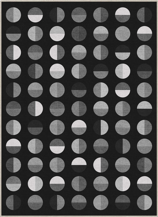 Apollo Split Dot Black Rug W-GEO-03B
