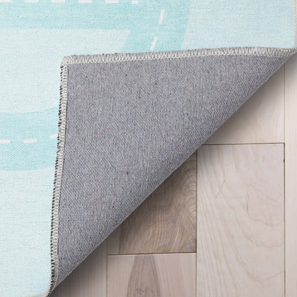 Kids Rugs Playful Roads Light Blue Rug W-KD-19C
