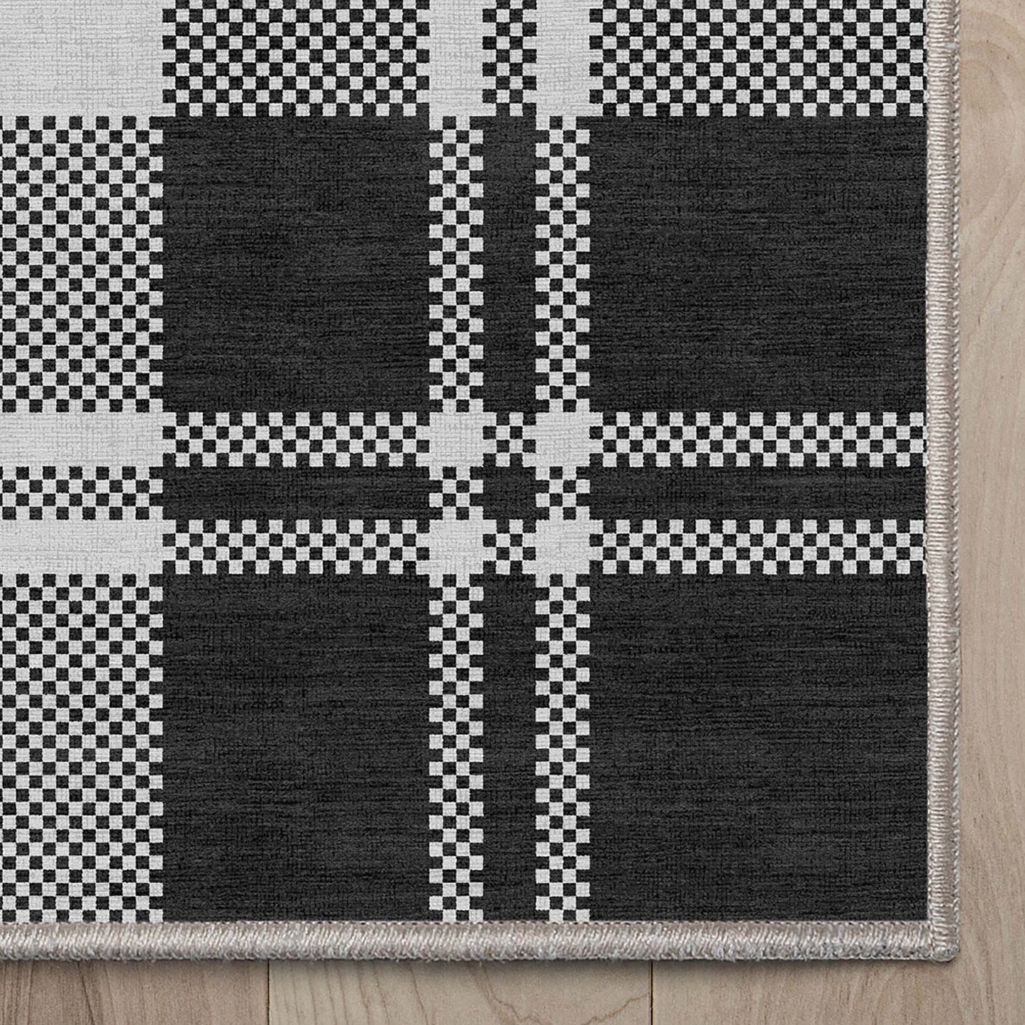 Apollo Plaid Black Rug W-PLD-01A