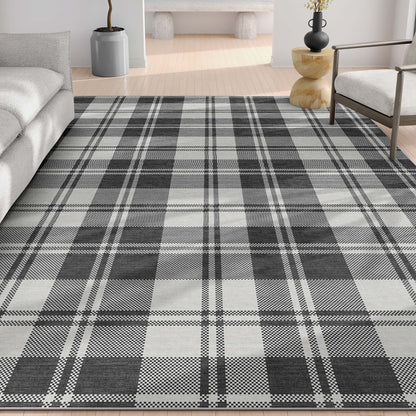Apollo Plaid Dark Grey Rug W-PLD-01B