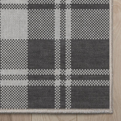 Apollo Plaid Dark Grey Rug W-PLD-01B
