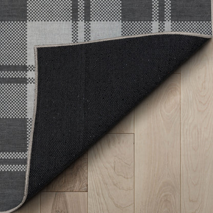 Apollo Plaid Dark Grey Rug W-PLD-01B