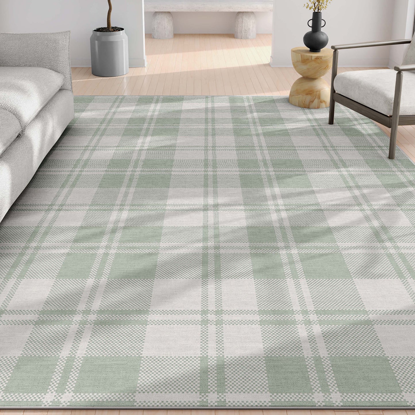 Apollo Plaid Green Rug W-PLD-01H