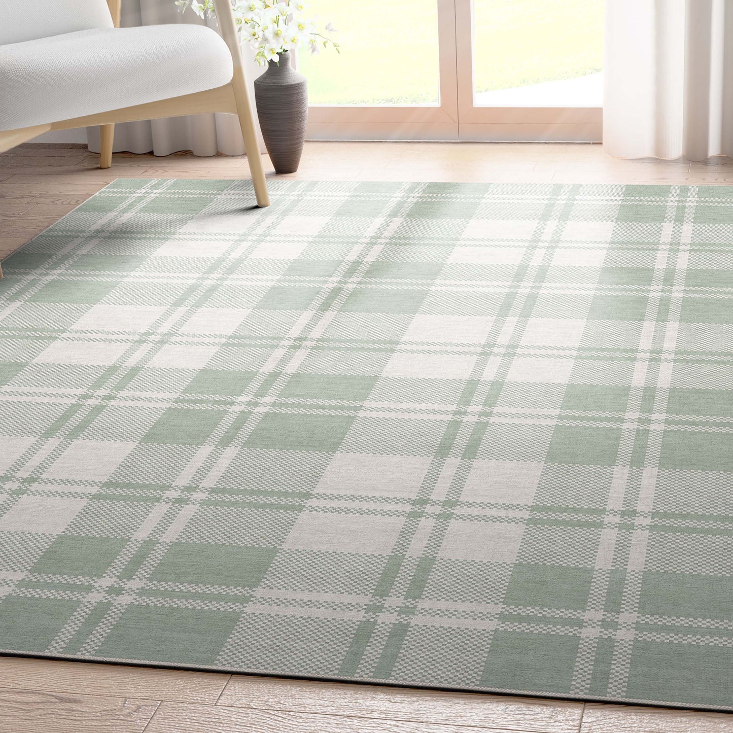 Apollo Plaid Green Rug W-PLD-01H