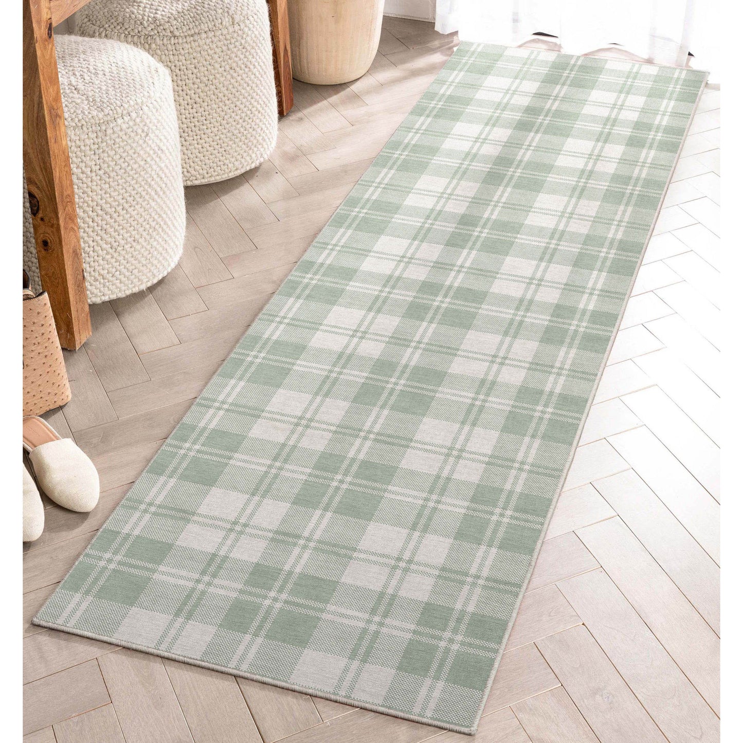 Apollo Plaid Green Rug W-PLD-01H