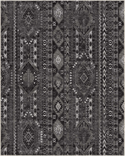 Apollo Rodeo Black Grey Rug W-VN-07J