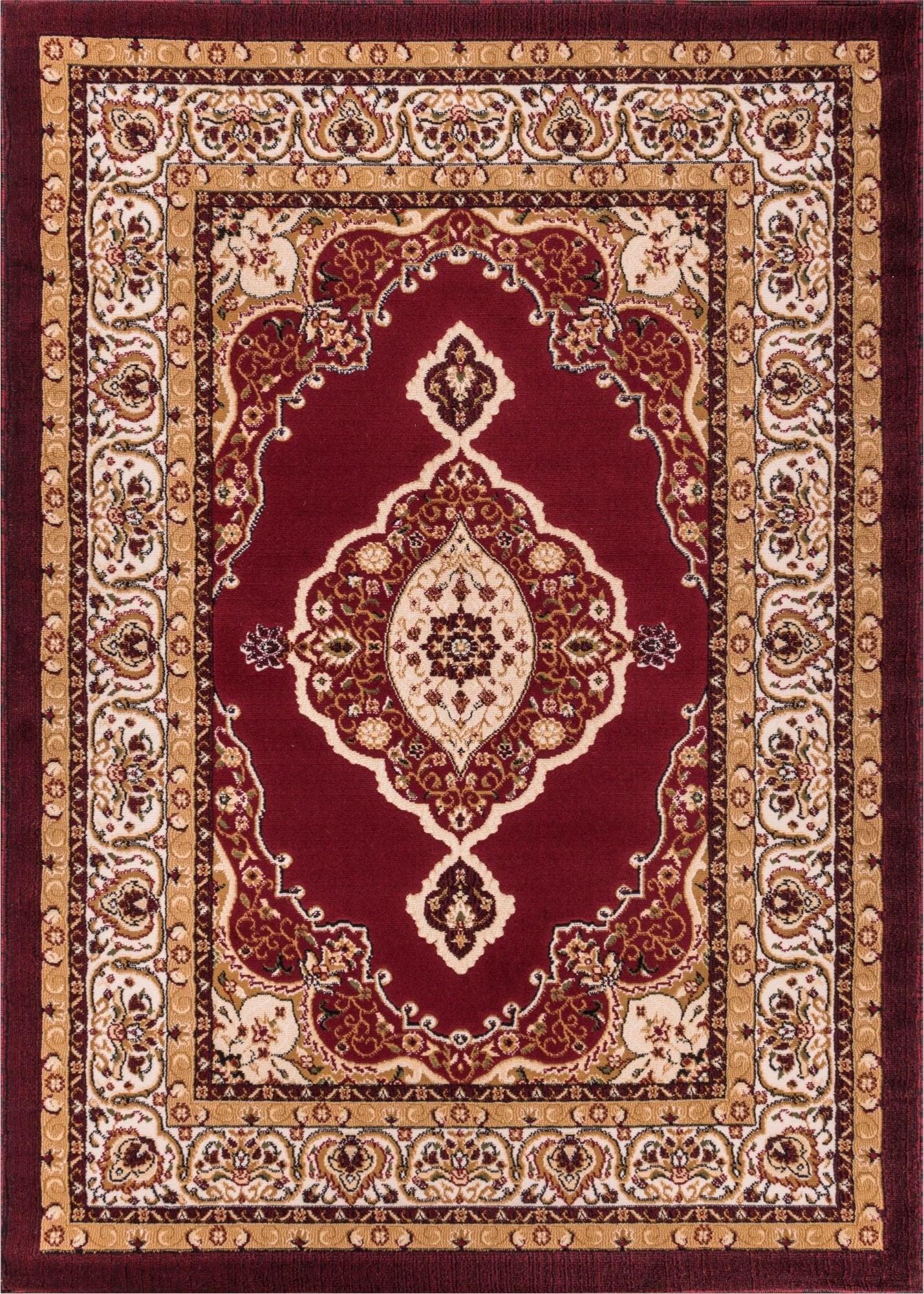 Isfahan Medallion Red Traditional Rug 1970