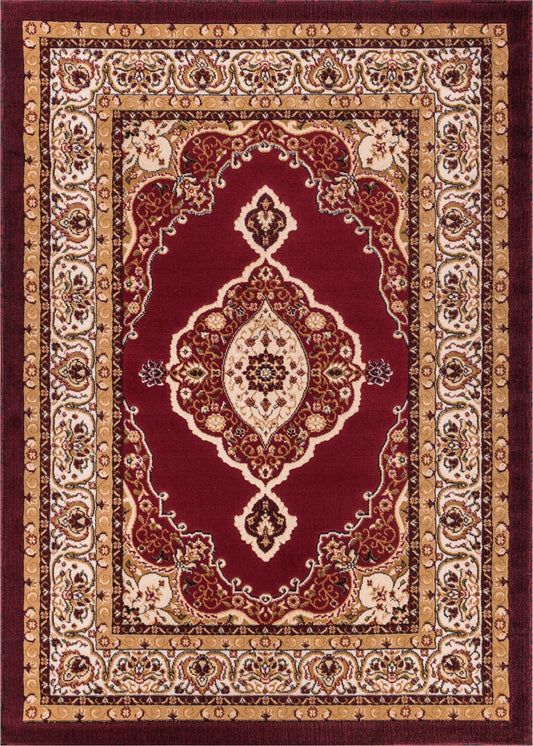 Isfahan Medallion Red Traditional Rug 1970