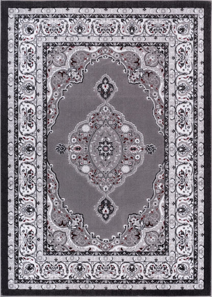 Isfahan Medallion Grey Traditional Rug 1978