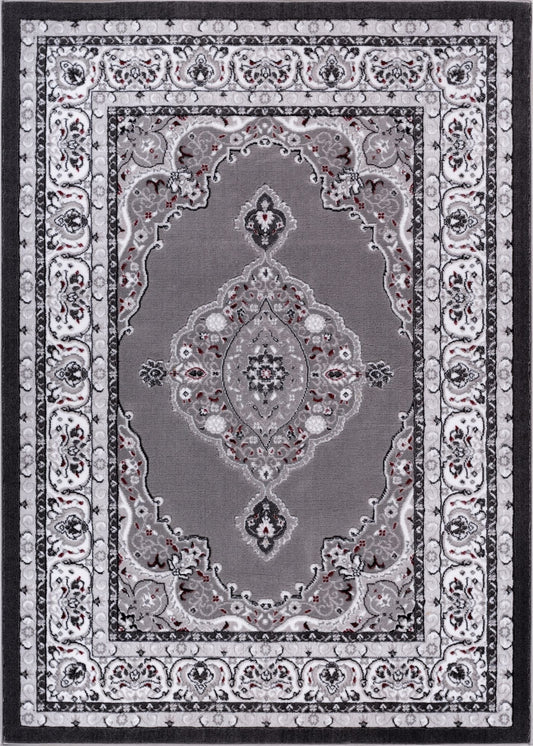 Isfahan Medallion Grey Traditional Rug 1978