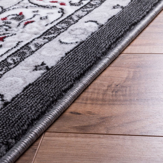 Isfahan Medallion Grey Traditional Rug 1978