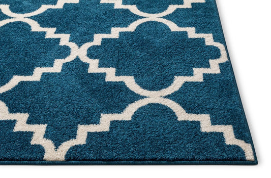 Lulu's Lattice Navy Blue Modern Rug 2104