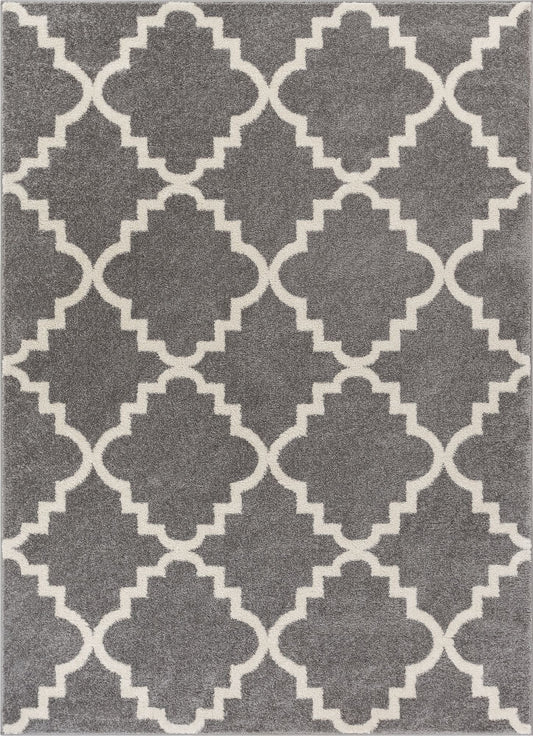 Lulu's Lattice Grey Modern Rug 2107