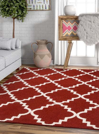 Sydney Lulus Lattice Teracotta Modern Rug 2109