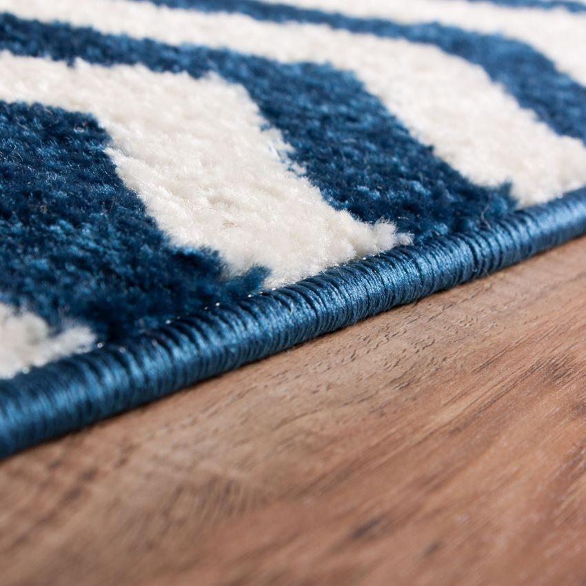 Eli Chevron Dark Blue Modern Rug 2154