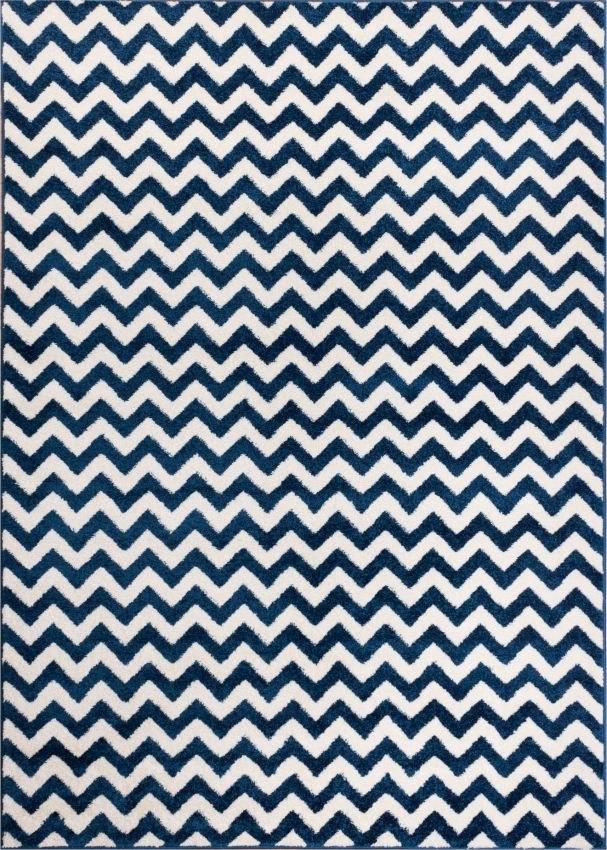 Eli Chevron Dark Blue Modern Rug 2154