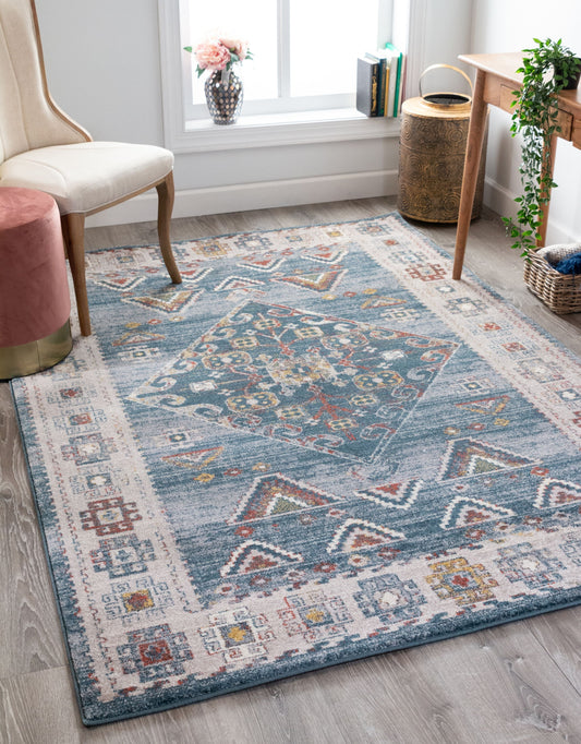 Keeva Tribal Vintage Blue Rug 2714