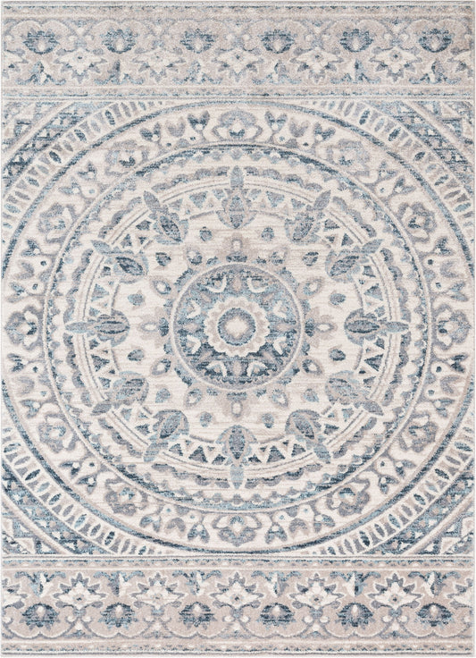 Alish Vintage Bohemian Mandala Blue Rug 2776