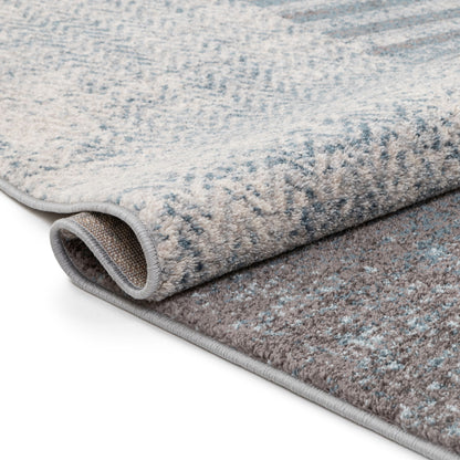 Laken Geometric Distressed Grey Rug 2827