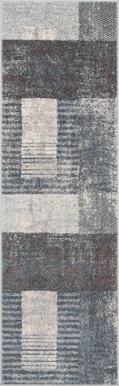 Laken Geometric Distressed Grey Rug 2827