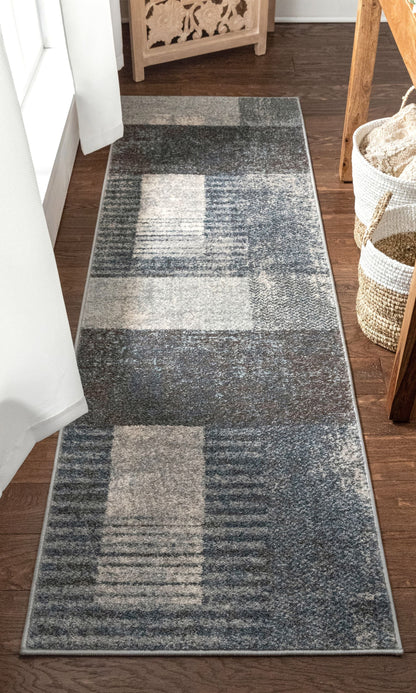 Laken Geometric Distressed Grey Rug 2827