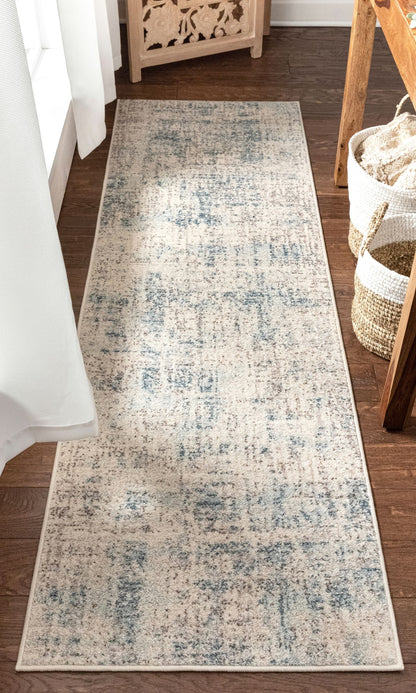 Tate Abstract Vintage Distressed Blue Rug 2834