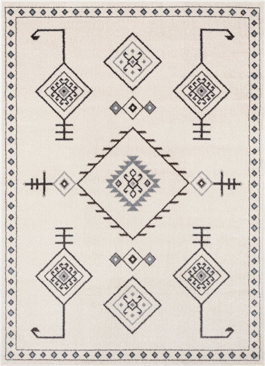 Azra Tribal Medallion Ivory Rug 2882
