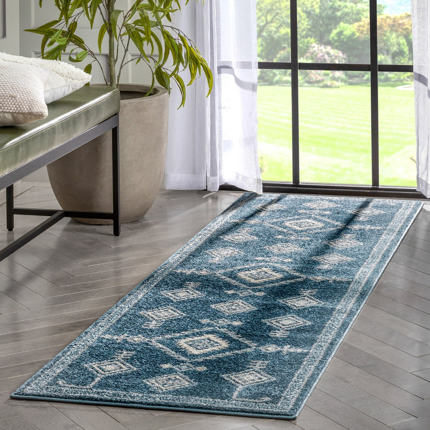 Azra Tribal Medallion Dark Blue Rug 2884