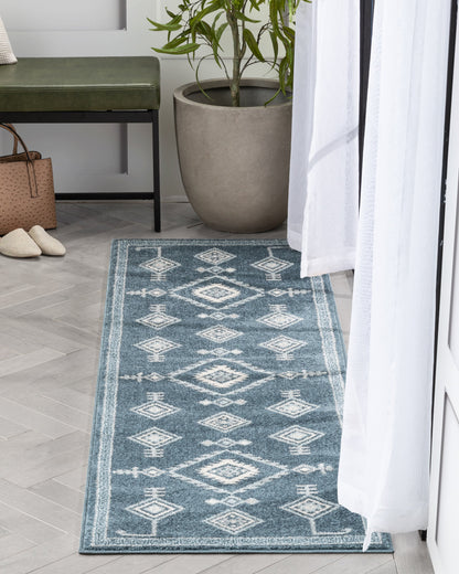 Azra Tribal Medallion Dark Blue Rug 2884