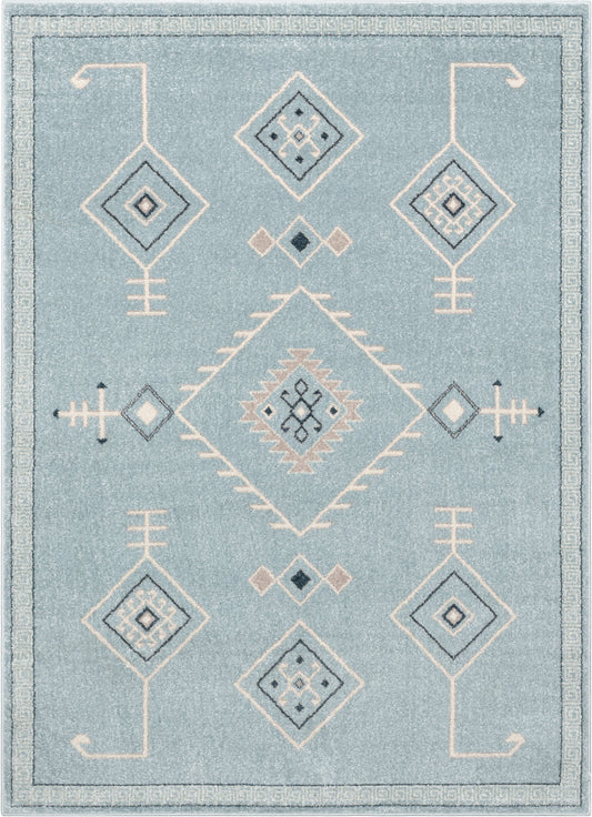 Azra Tribal Medallion Light Blue Rug 2886