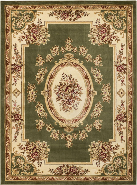 Le Petit Palais Green Traditional Rug 3635