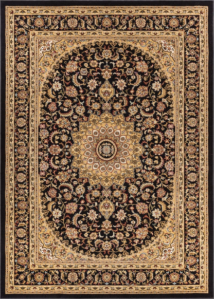 Aviva Black Traditional Rug 3643